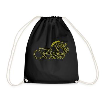 mountain bike - Drawstring Bag - black - Front
