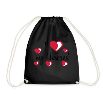 i love my worlds greatest meilleur mari husband t - Sac de sport léger - noir - Devant