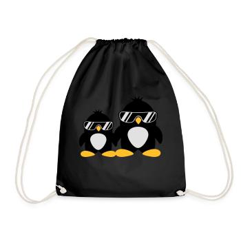 Cool Penguin Dad And Boy - Turnbeutel - Schwarz - Vorne