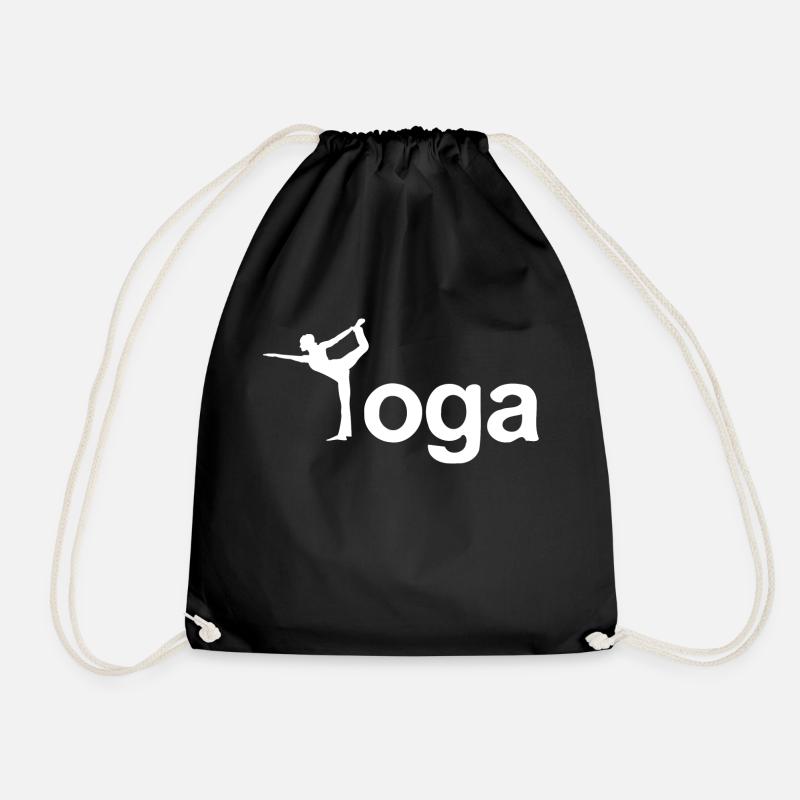 Yoga Pose Yogi - Drawstring Bag - black