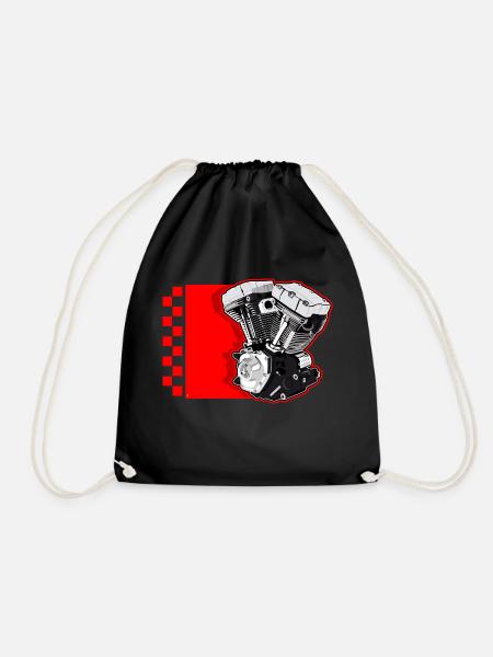 Engine V - Drawstring Bag - black