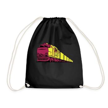 Güterzug Eisenbahn lok - Turnbeutel - Schwarz - Vorne