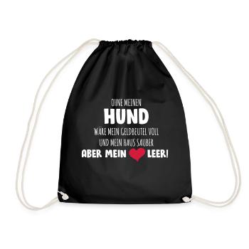 Empty heart without a dog - Drawstring Bag - black - Front