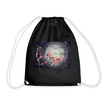Cherry blossom in the moonlight - Drawstring Bag - black - Front