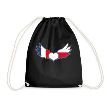 Drapeaux Français et polonais France Pologne II - Sac de sport léger - noir - Devant
