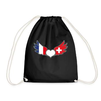 Drapeaux Français et Suisse Flag France et Suisse - Sac de sport léger - noir - Devant