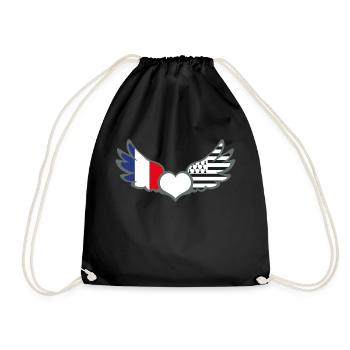 Drapeaux France et Bretagne Français et Breton - Sac de sport léger - noir - Devant
