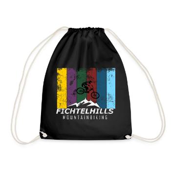 Fichtelhills mountainbiker bunt - Turnbeutel - Schwarz - Vorne