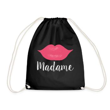 Madame Lips Big white - Turnbeutel - Schwarz - Vorne
