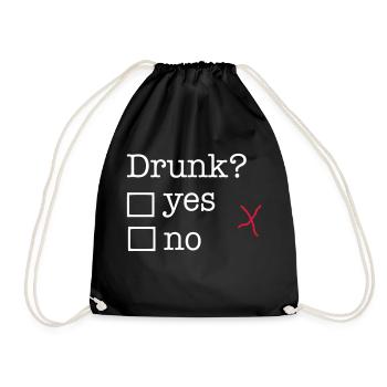 drunk - Drawstring Bag - black - Front
