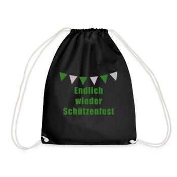 Endlich wieder Schützenfest - Turnbeutel - Schwarz - Vorne