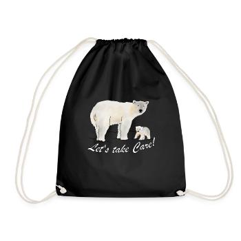 Ours polaire, climat, protection de l'environnement - Sac de sport léger - noir - Devant