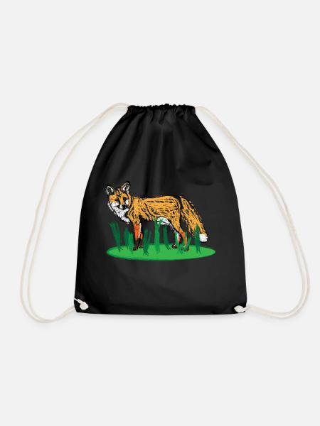 Rotfuchs / Red Fox Design I - Turnbeutel - Schwarz