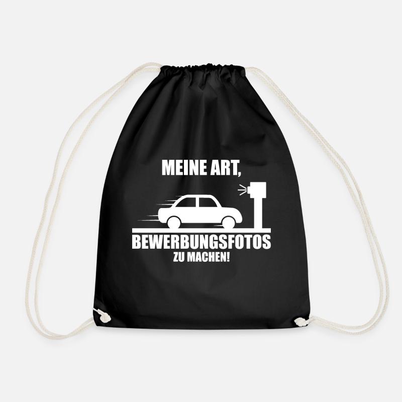 Lustiger Blitzer Spruch - Turnbeutel - Schwarz