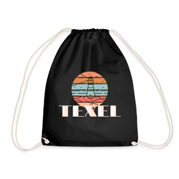 Texel Urlaub Ferien Holland Nordsee Geschenkidee - Turnbeutel - Schwarz - Vorne