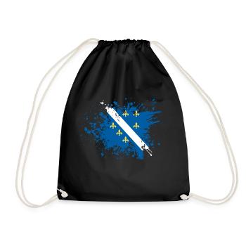 Bosnia Bosnian retro design - Drawstring Bag - black - Front