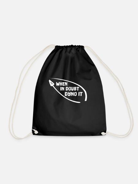 WHEN IN DOUBT DYNO IT climbing, bouldering, climbers - Drawstring Bag - black
