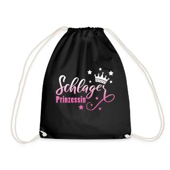 Schlagerprinzessin Schlagerfan Schlager Geschenk - Turnbeutel - Schwarz - Vorne