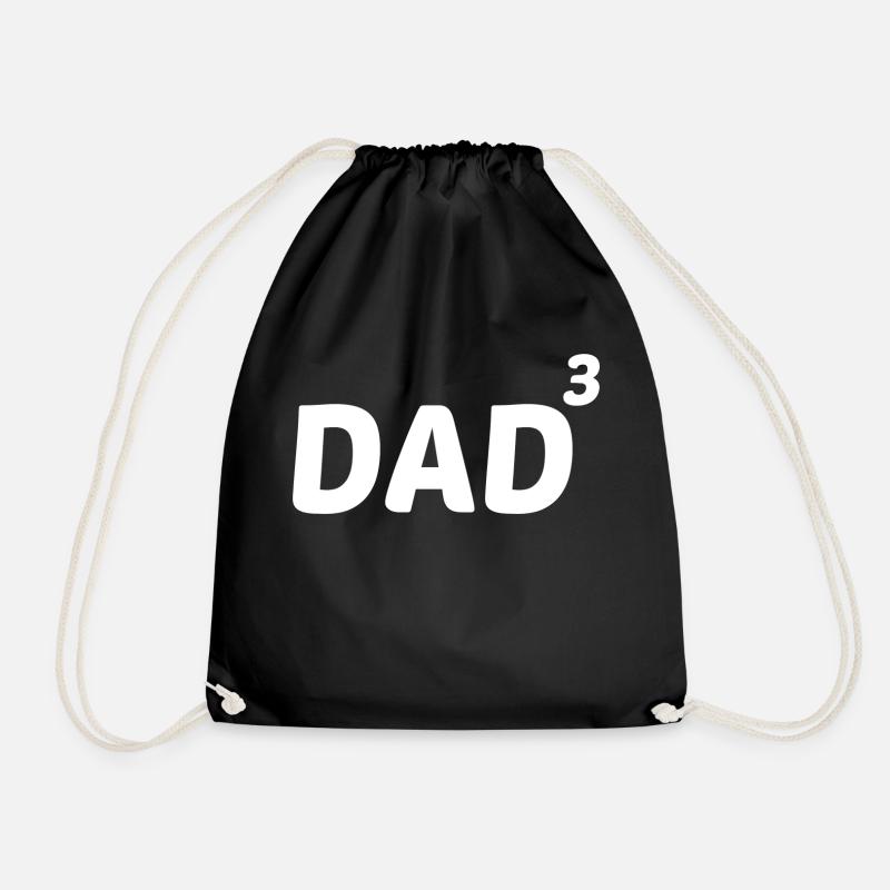 Dad hoch drei - Daddy - Vater - drei Kinder - Turnbeutel - Schwarz