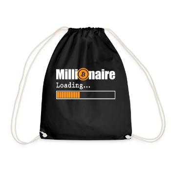 Bitcoin Millionaire Cryptocurrencies - Drawstring Bag - black - Front