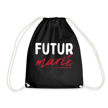 Futur marié Cadeau homme humour EVG - Sac de sport léger - noir - Devant
