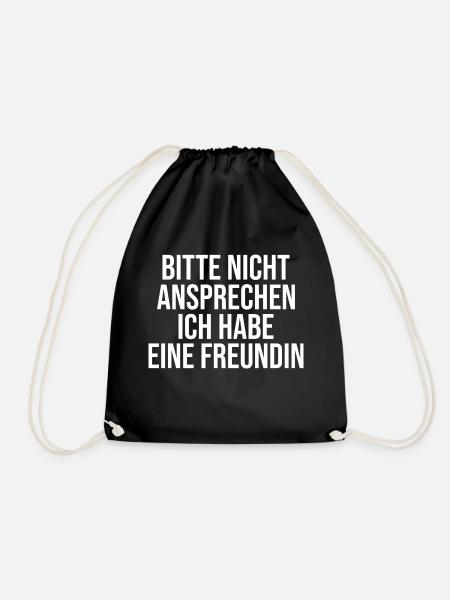 Bitte nicht ansprechen ich habe eine Freundin JGA - Turnbeutel - Schwarz