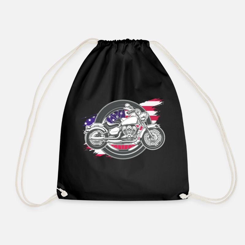motorcycle motorcycle - Drawstring Bag - black