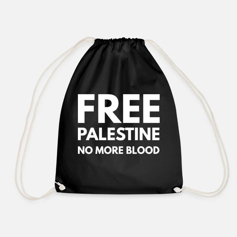 Free Palestine - Drawstring Bag - black