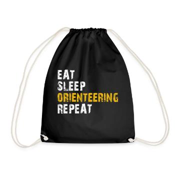 eat sleep Orienteering - Drawstring Bag - black - Front