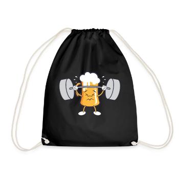 Drinking Party Funny Craft Beer Lifting Design - Turnbeutel - Schwarz - Vorne