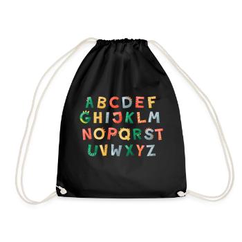 DINO ABC Alphabet Scolarisation Enfant - Sac de sport léger - noir - Devant