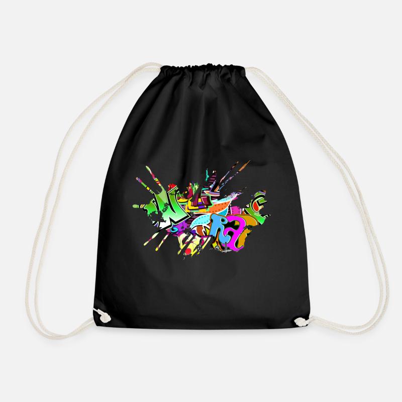 Graffiti - Drawstring Bag - black