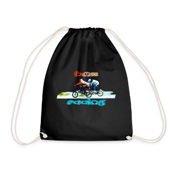 bmx race racing mountain bike motocross - Drawstring Bag - black - Front