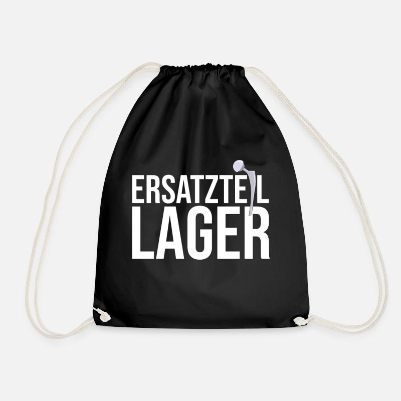 Ersatzteillager Hüftprothese - links - Turnbeutel - Schwarz