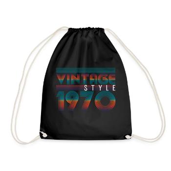 Vintage style 1970 - Sac de sport léger - noir - Devant
