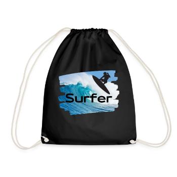 Surfer - Turnbeutel - Schwarz - Vorne
