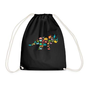 Triceratops Dinosaur - Turnbeutel - Schwarz - Vorne