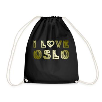 I Love Oslo - Turnbeutel - Schwarz - Vorne