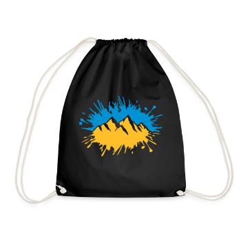 Éclaboussure colorée de gouttes de montagnes de peinture - Sac de sport léger - noir - Devant