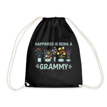 Happiness Grandma Indoor Flower Grandma Gardener - Drawstring Bag - black - Front