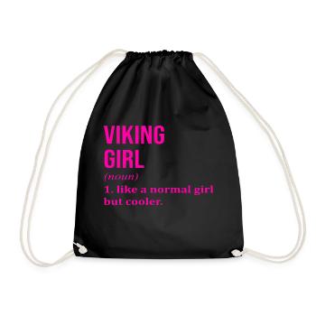 Viking Symbol Saying Viking Girl Humor - Drawstring Bag - black - Front