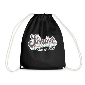 Cadeau de fête de remise des diplômes rétro de la classe senior de 2023 - Sac de sport léger - noir - Devant
