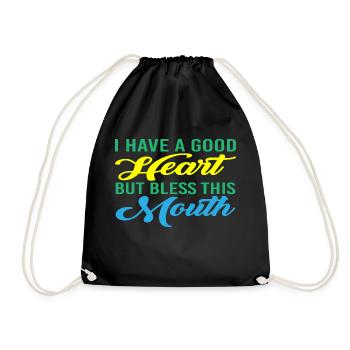 J’ai un bon cœur mais bénis cette bouche 4 - Sac de sport léger - noir - Devant