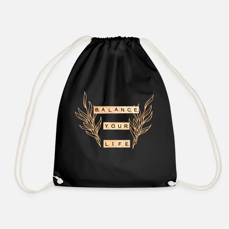 Balance your life - Drawstring Bag - black