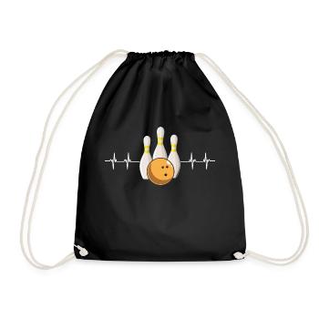 Awesome Bowling Heartbeat Cool Bowler Designs - Sac de sport léger - noir - Devant