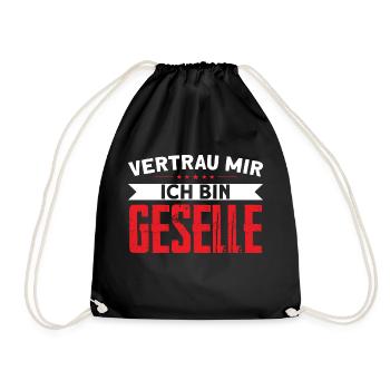 Geselle 2023 Geselle Geselle bestanden Geschenk - Turnbeutel - Schwarz - Vorne