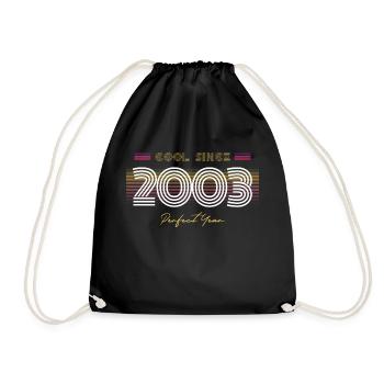 Birthday Cool since 2003 - Drawstring Bag - black - Front