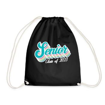 Cadeau de fête de remise des diplômes rétro de la classe senior de 2023 - Sac de sport léger - noir - Devant