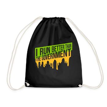 run better than government - Turnbeutel - Schwarz - Vorne