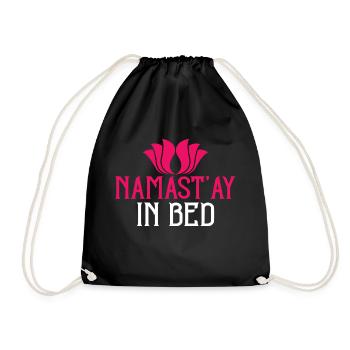 Namast'ay In Bed Yoga Class Meditating - Drawstring Bag - black - Front